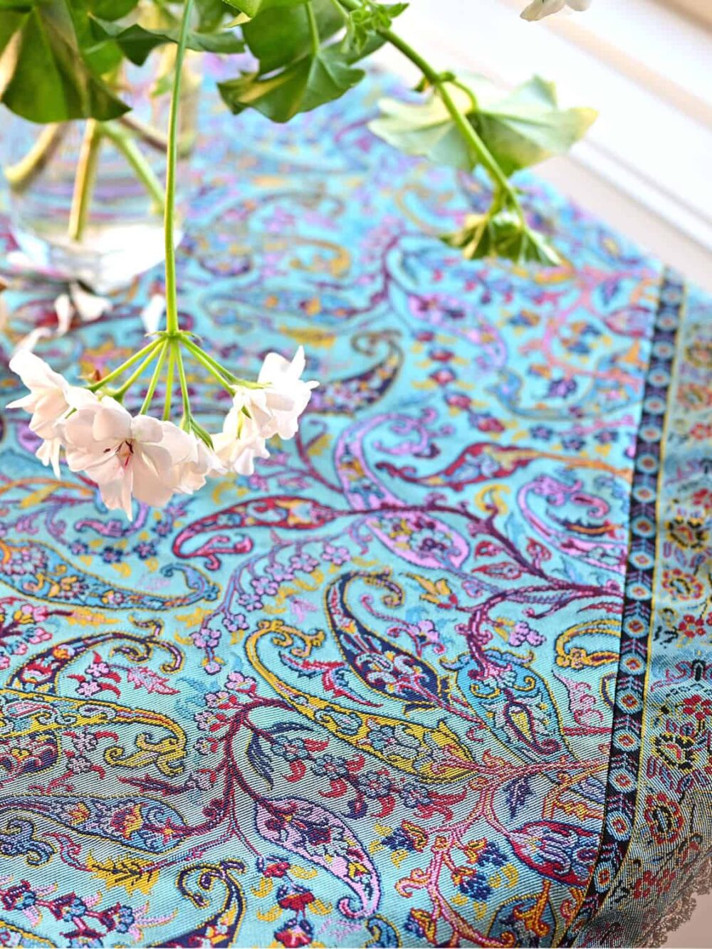 Turquoise Caspian Tablecloth (Termeh)