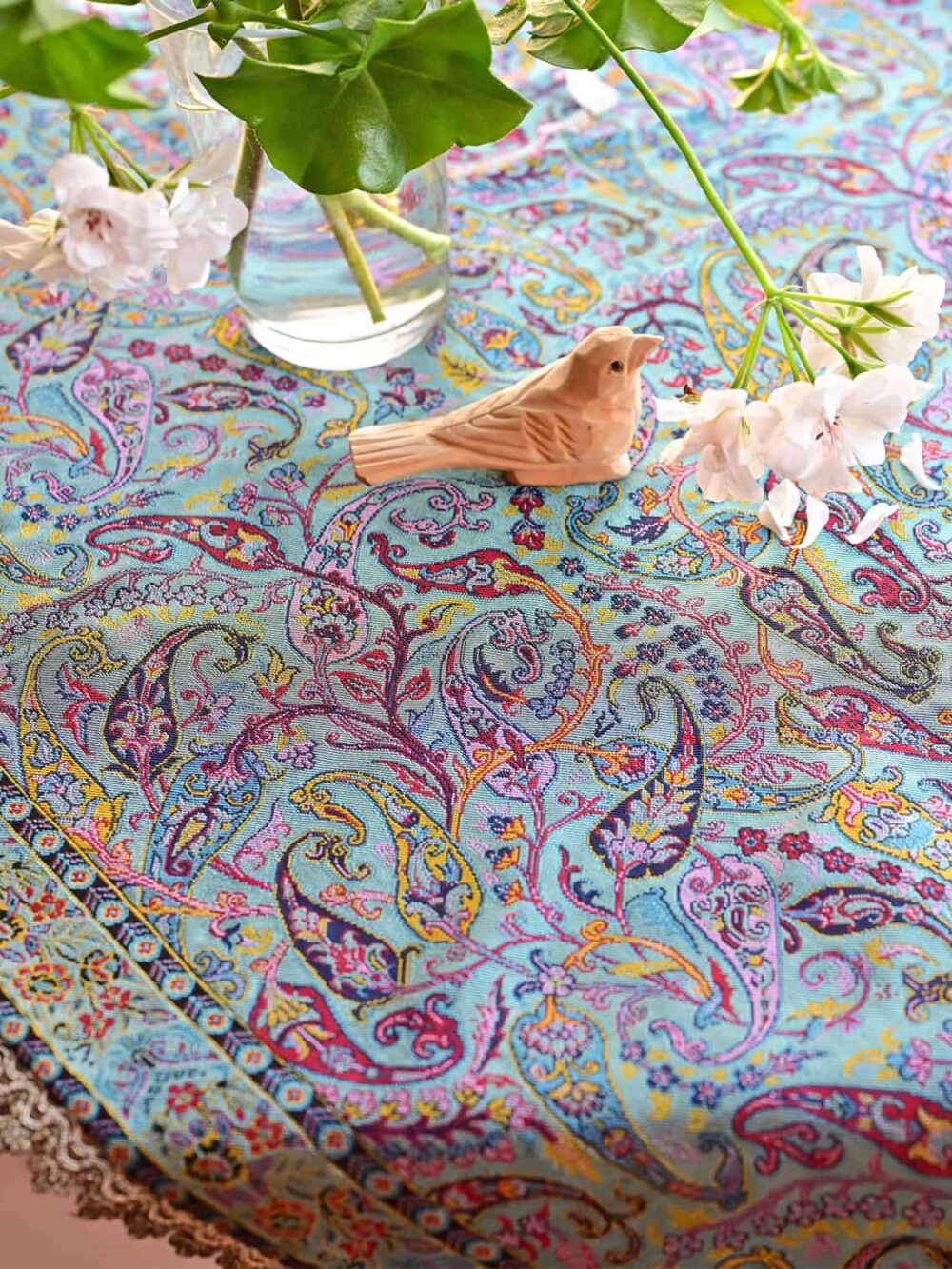 Turquoise Caspian Tablecloth (Termeh)