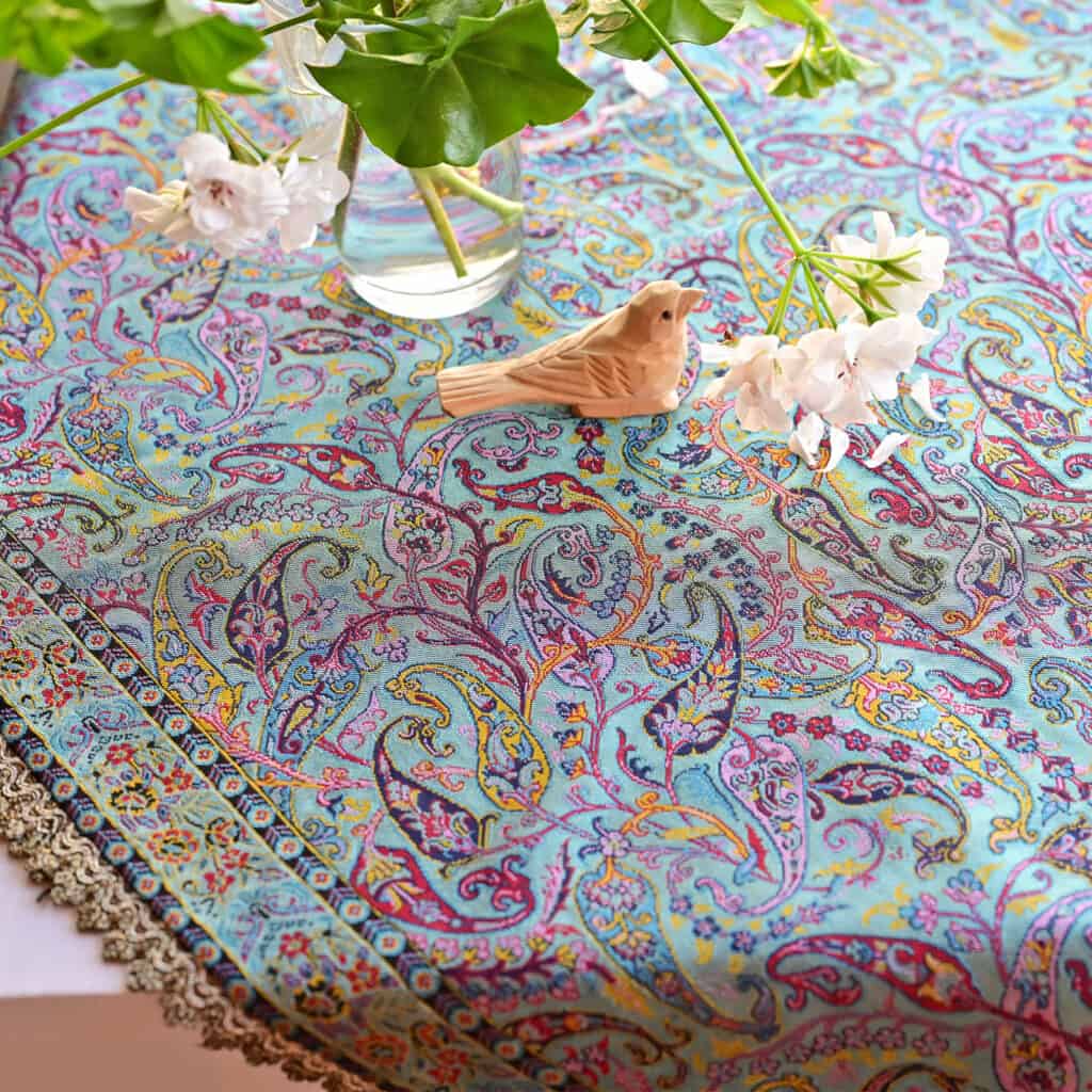 Turquoise Caspian Tablecloth (Termeh)