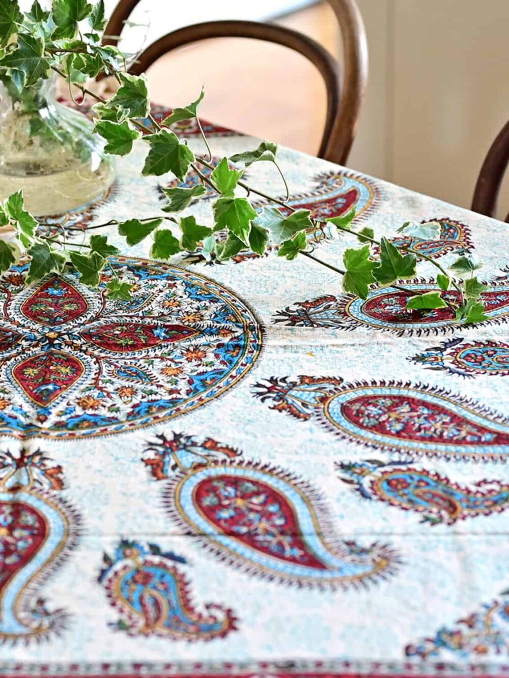 oasis paisley block-printed tablecloth (Ghalamkar)