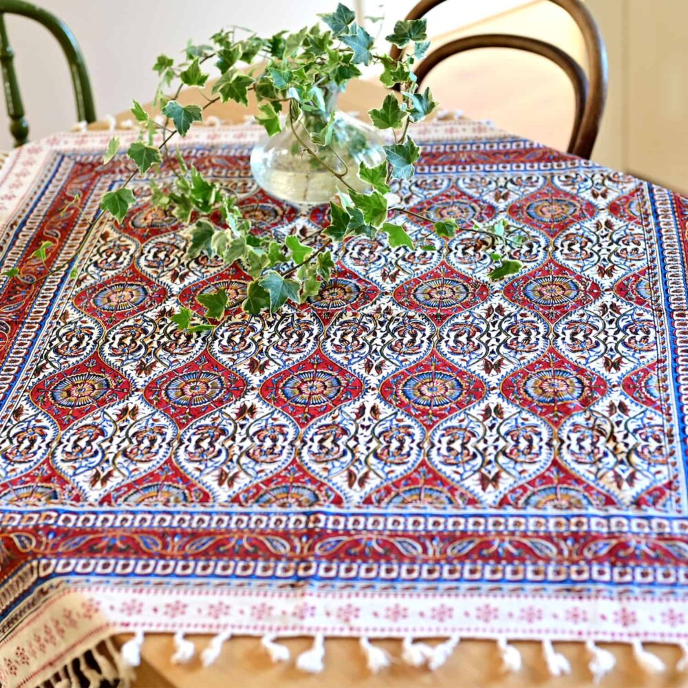 Cheshmeh Gol Block-Printed Tablecloth