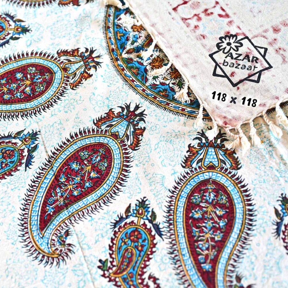 oasis paisley block-printed tablecloth (Ghalamkar)