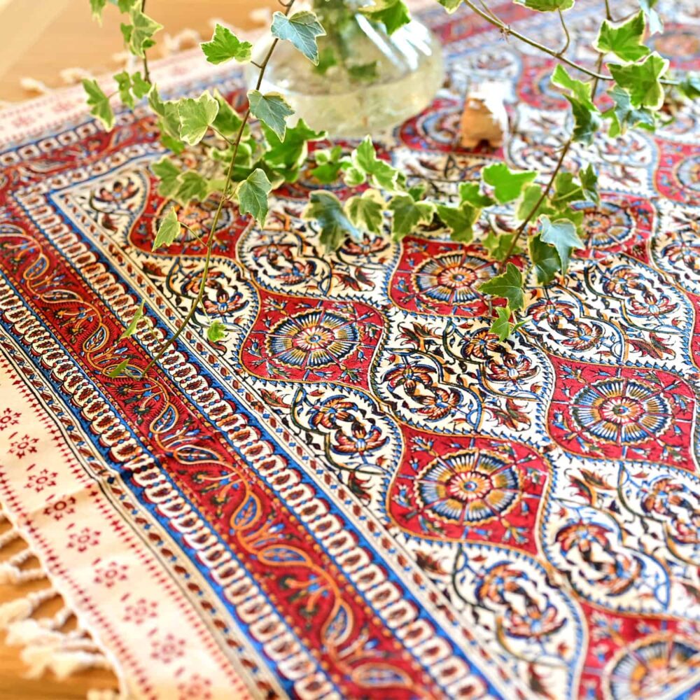 Cheshmeh Gol Block-Printed Tablecloth