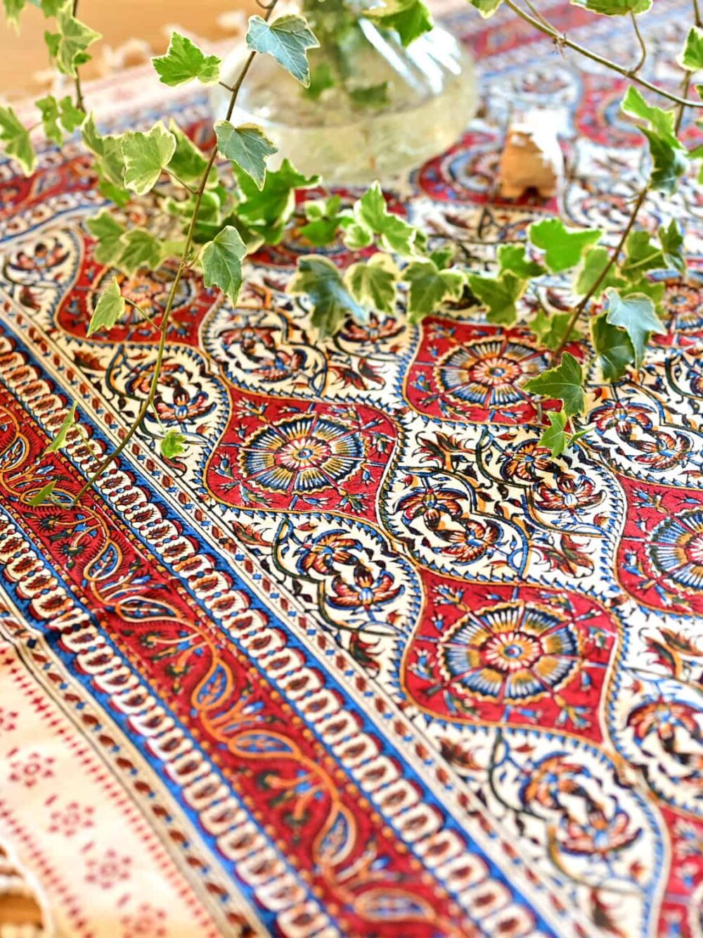 Cheshmeh Gol Block-Printed Tablecloth