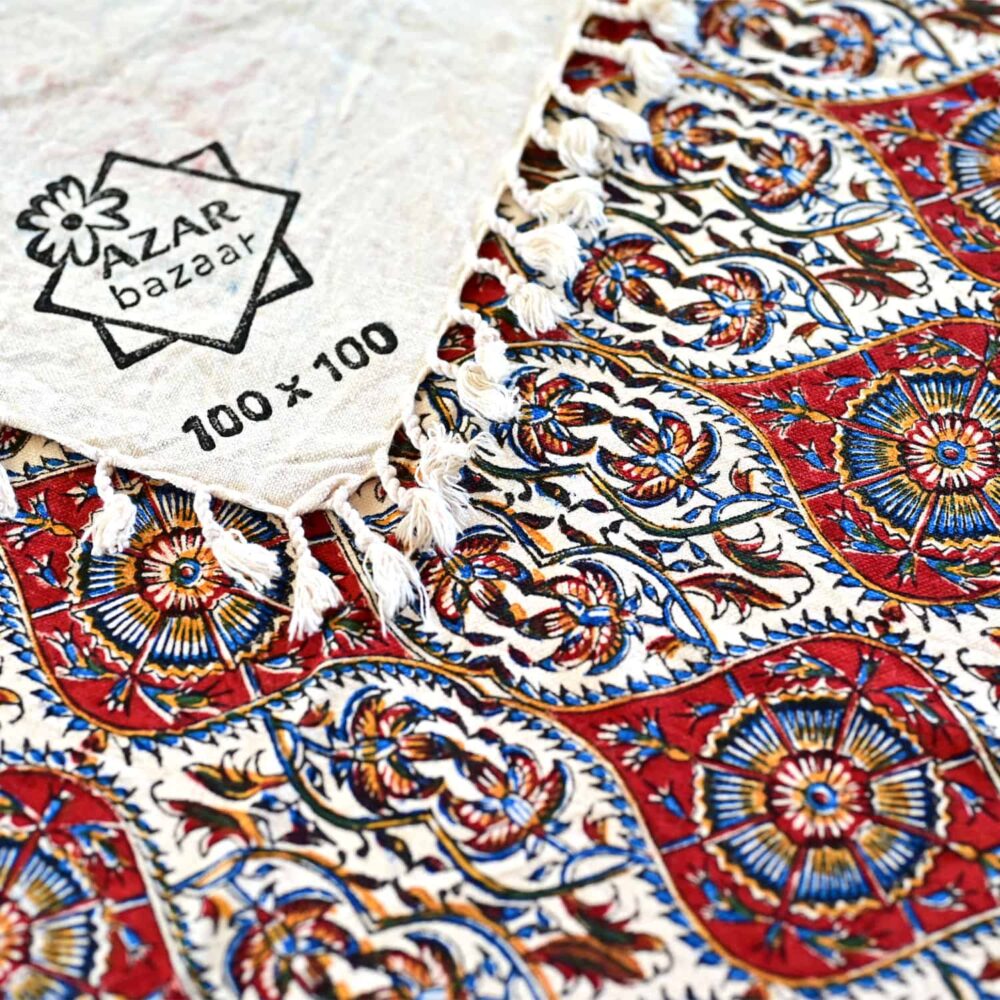 Cheshmeh Gol Block-Printed Tablecloth