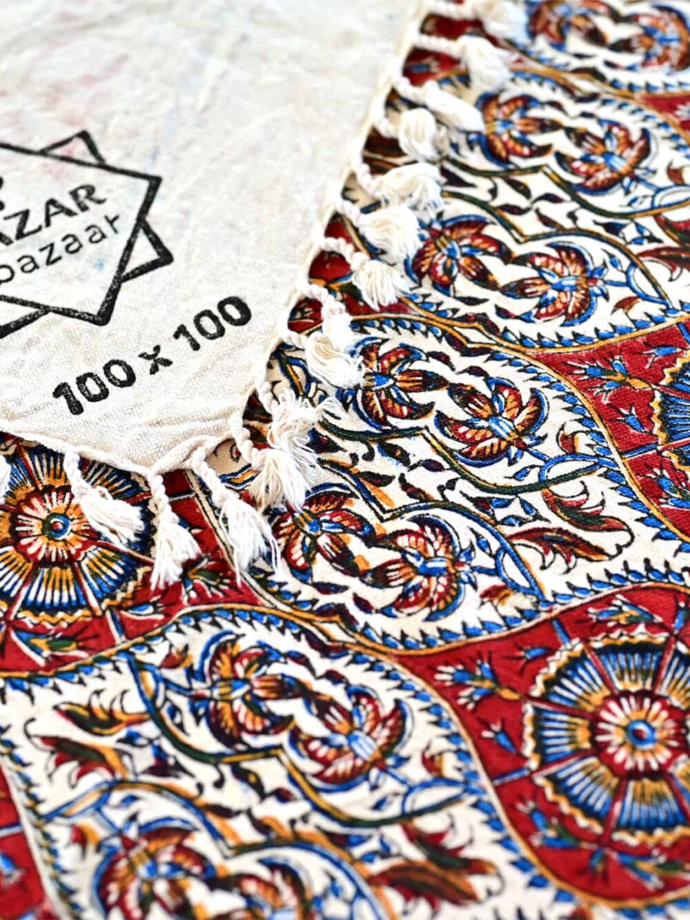 Cheshmeh Gol Block-Printed Tablecloth
