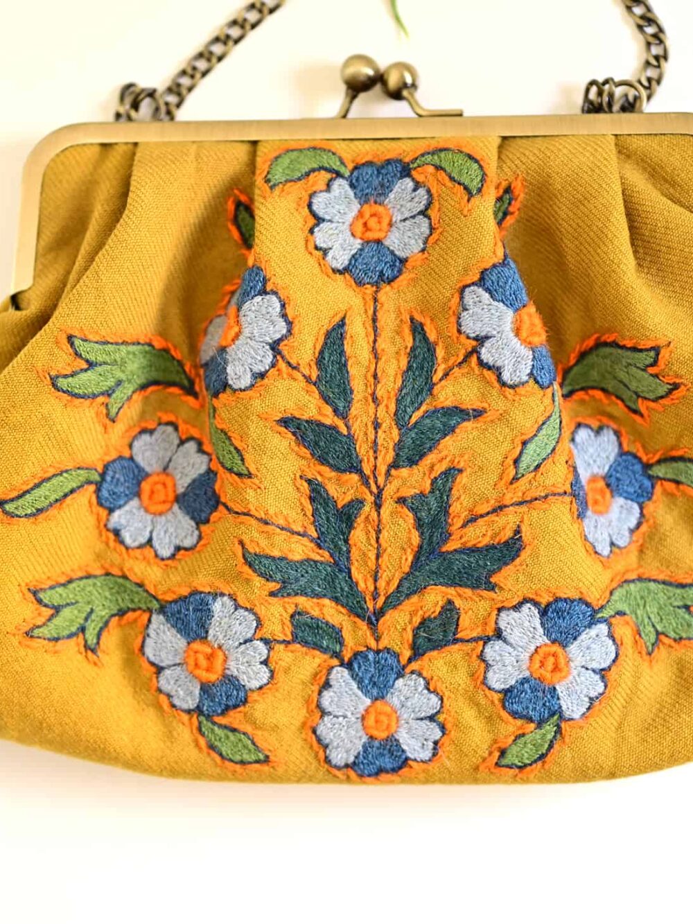 Yellow Embroidery (پته) clutch