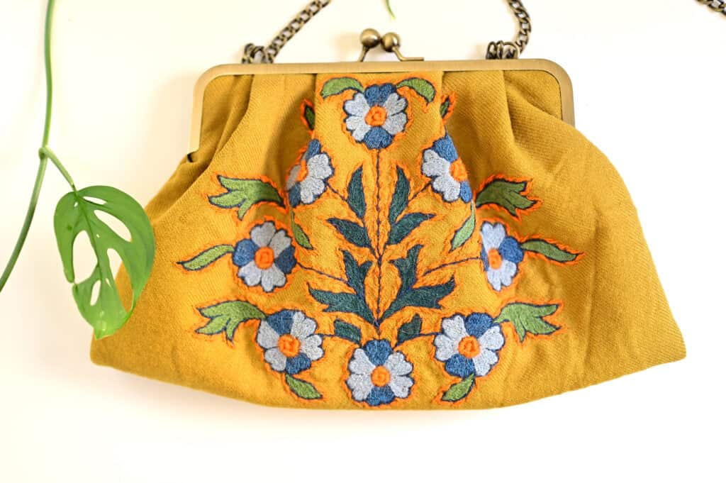 Yellow Embroidery (پته) clutch