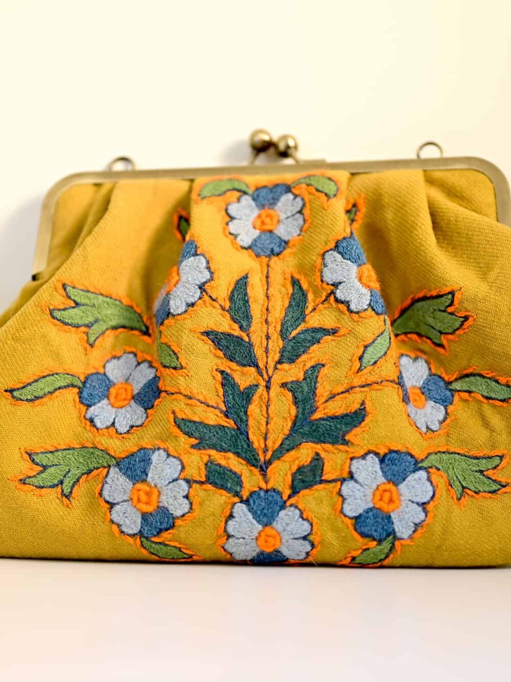 Yellow Embroidery (پته) clutch