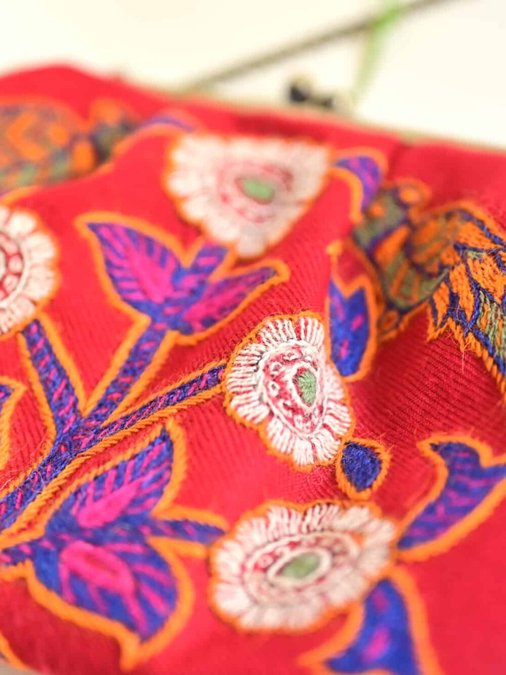 Red Embroidery (پته) clutch