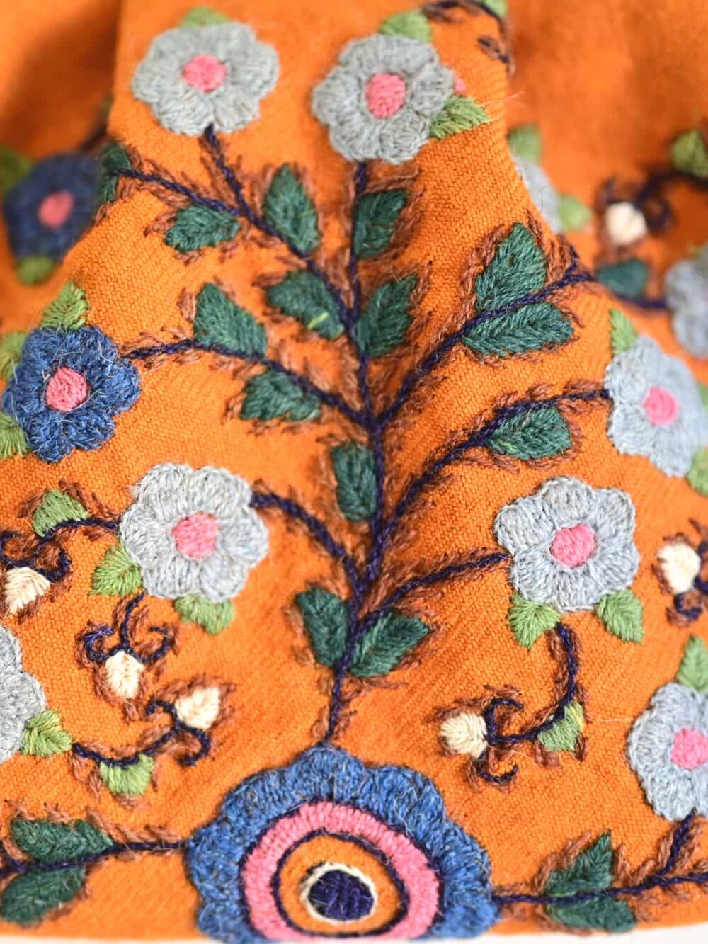 Orange Embroidery (پته) clutch