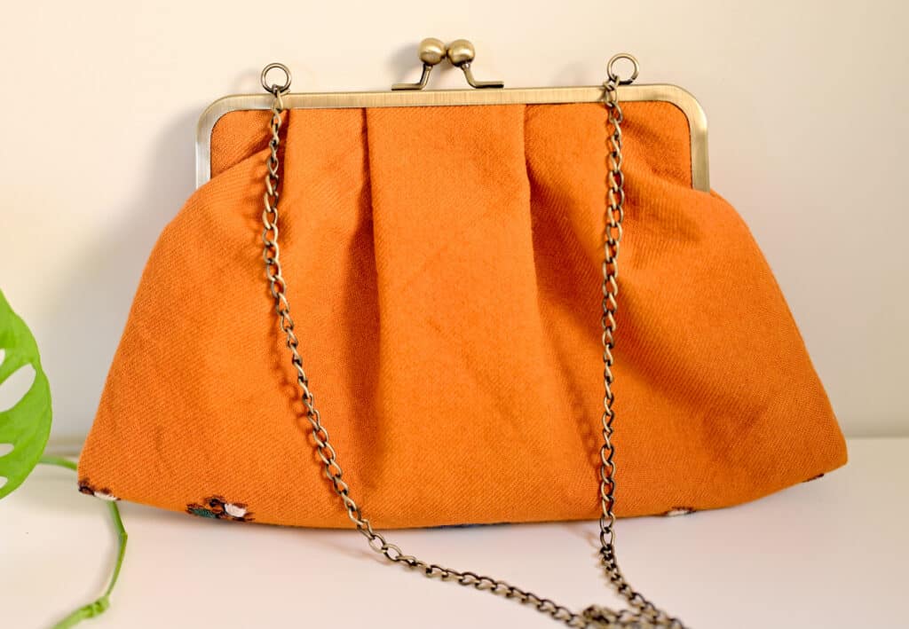 Orange Embroidery (پته) clutch