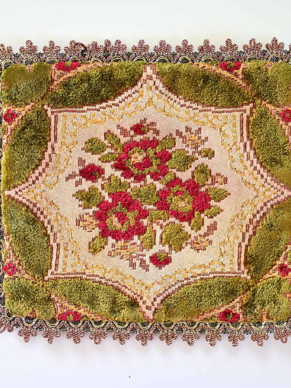 Vintage Floral Velvet Tablecloth