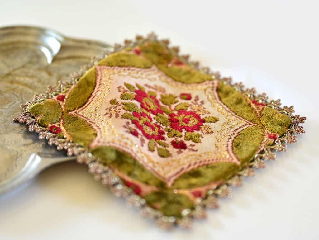 Vintage Floral Velvet Tablecloth