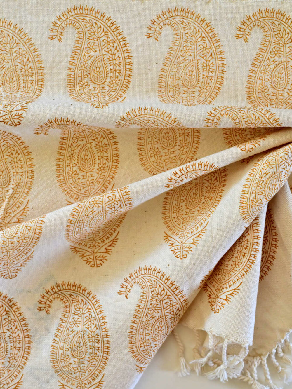 Orange Block-Printed Tablecloth قلمکار