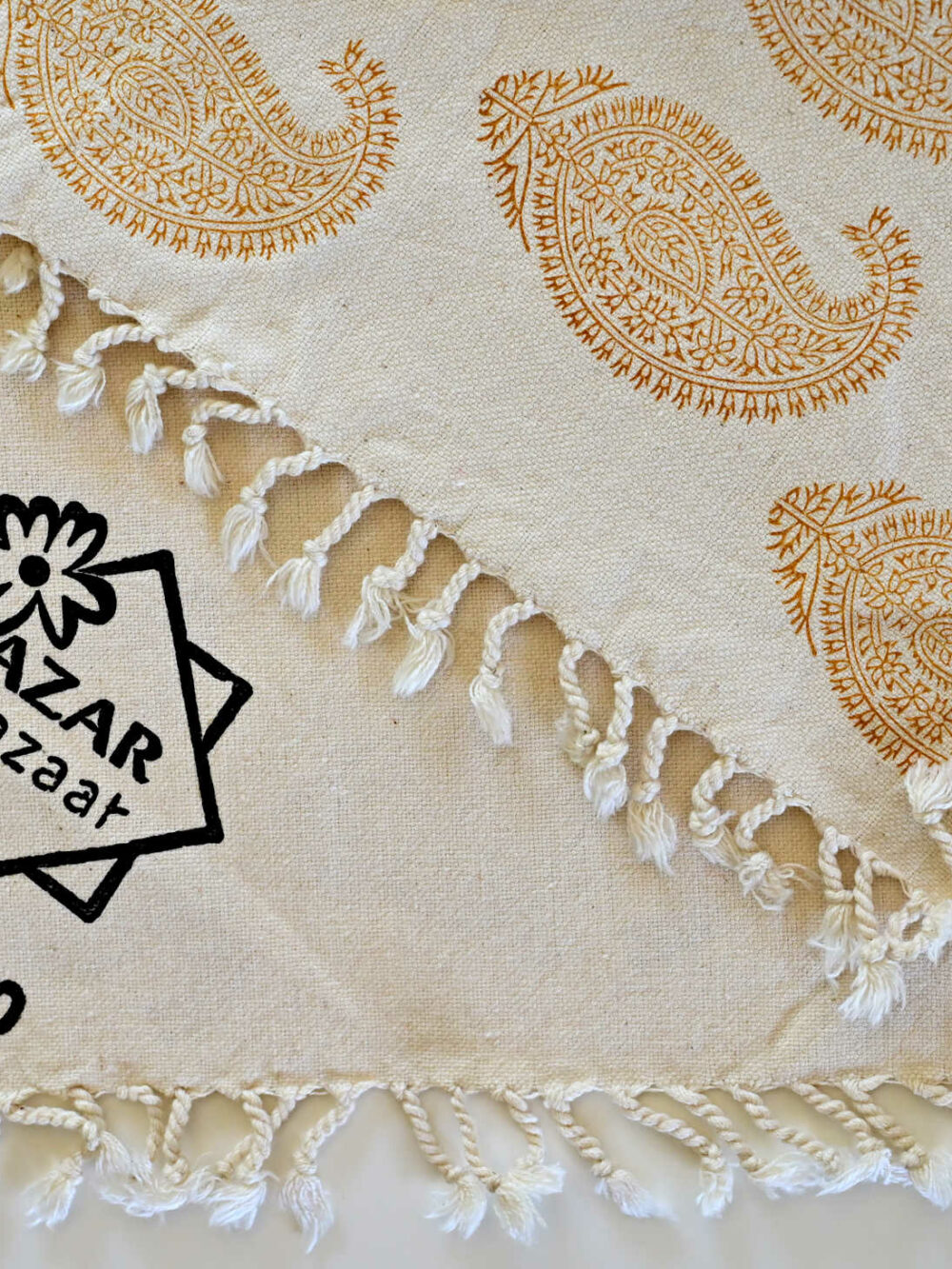 Orange Block-Printed Tablecloth قلمکار