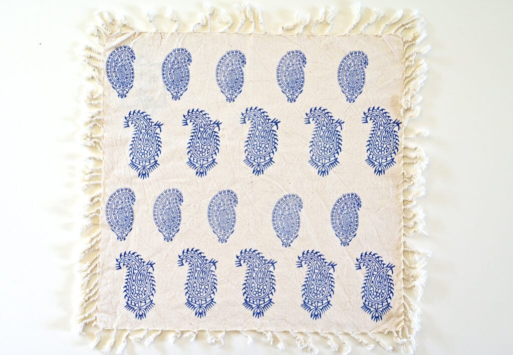 Blue Block-Printed Tablecloth قلمکار
