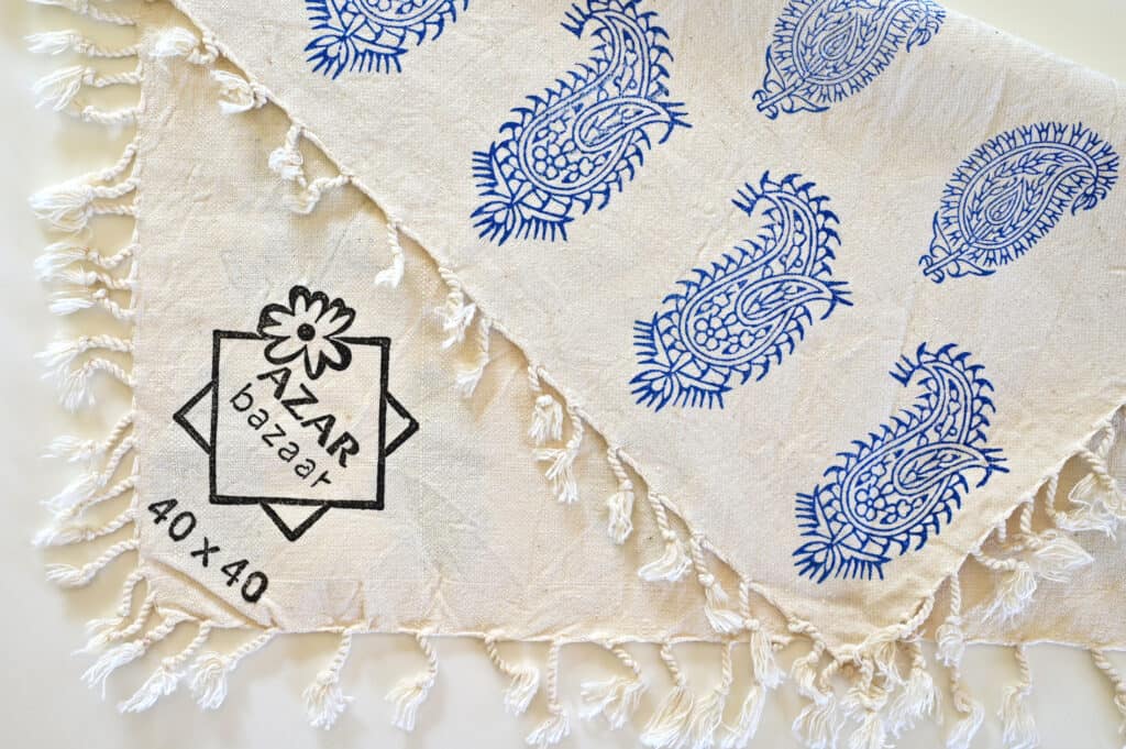 Blue Block-Printed Tablecloth قلمکار