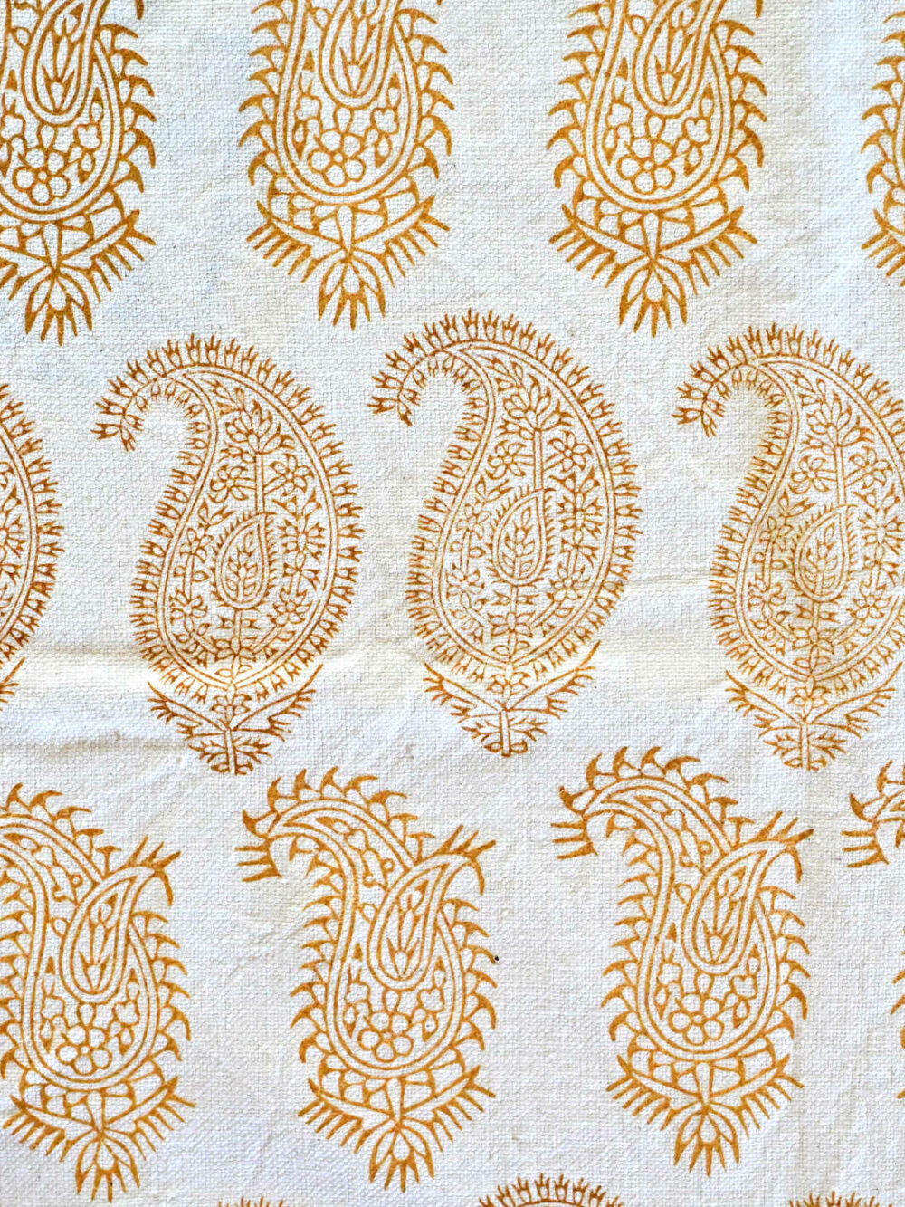 Orange Paisley Handblocked Tablecloth