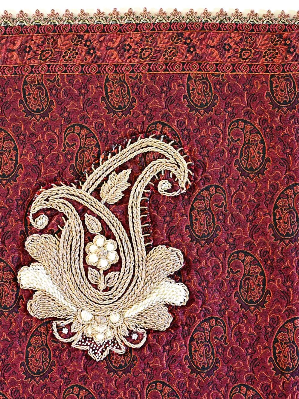 Red Runner With Zardozi Embroidery