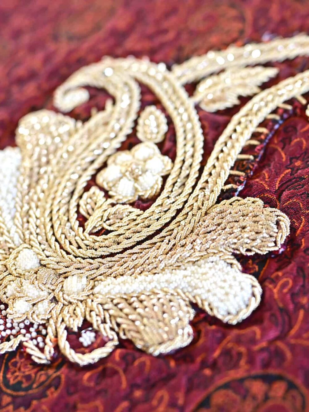 Red Runner With Zardozi Embroidery