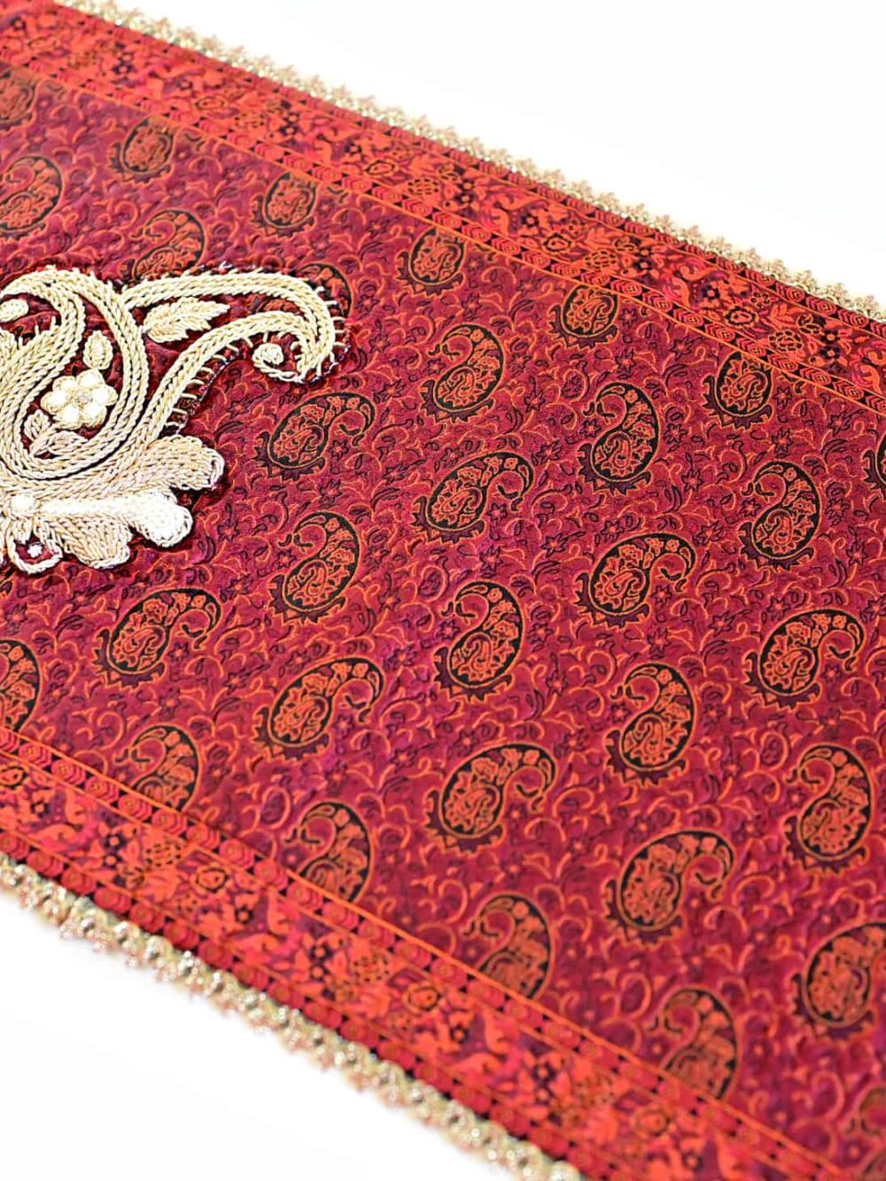 Red Runner With Zardozi Embroidery