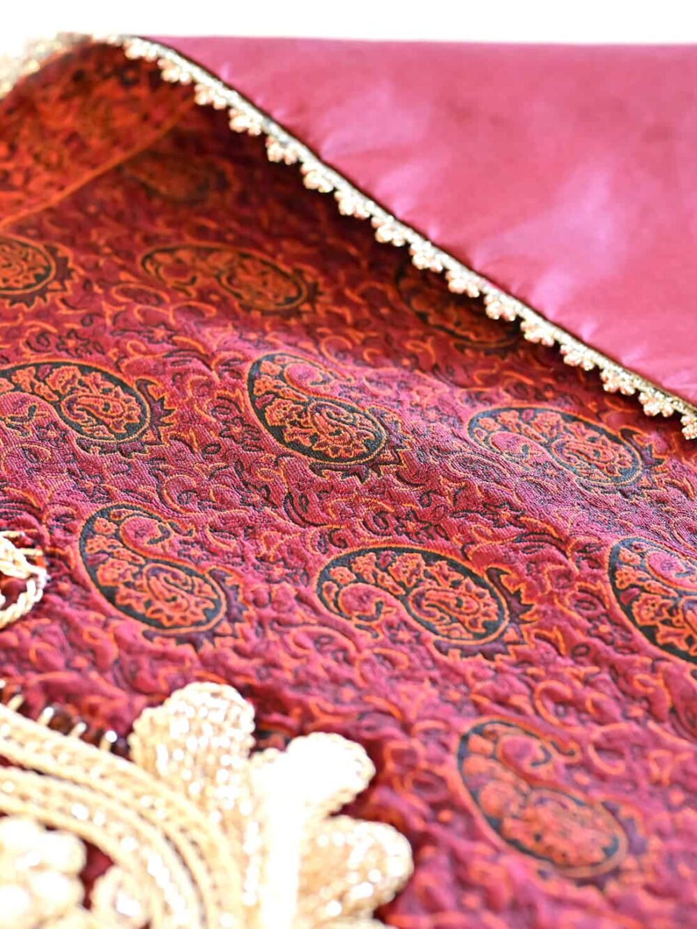 Red Runner With Zardozi Embroidery