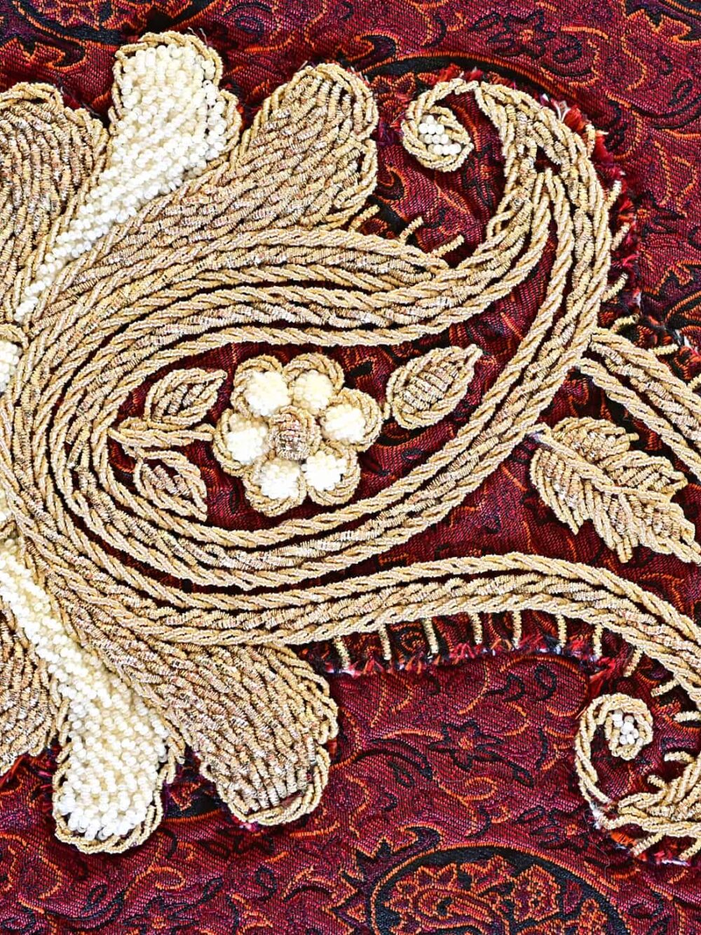 Red Runner With Zardozi Embroidery