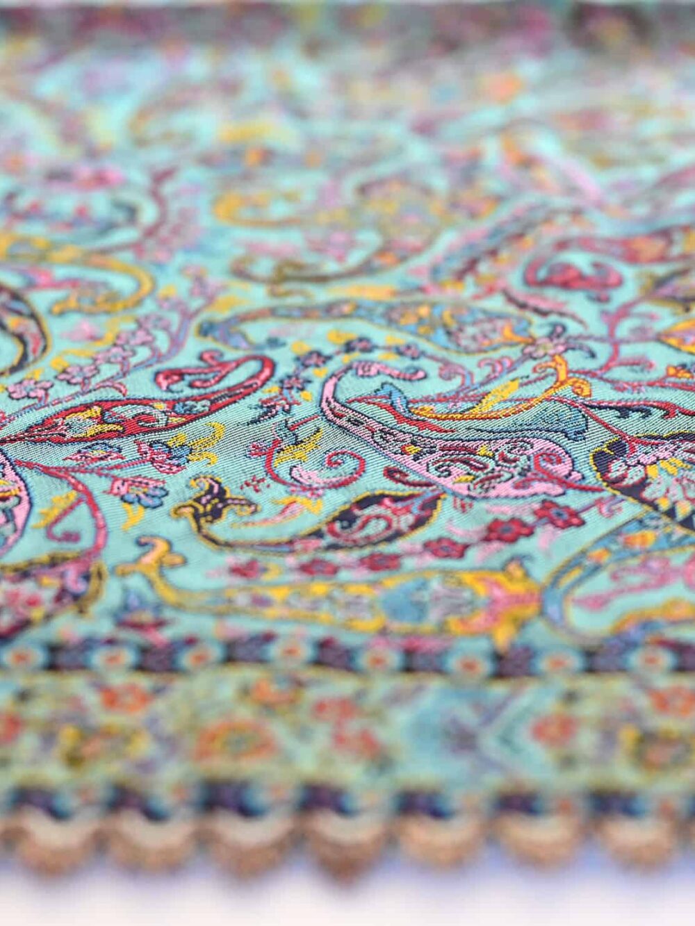 Turquoise Runner With Blue Satin