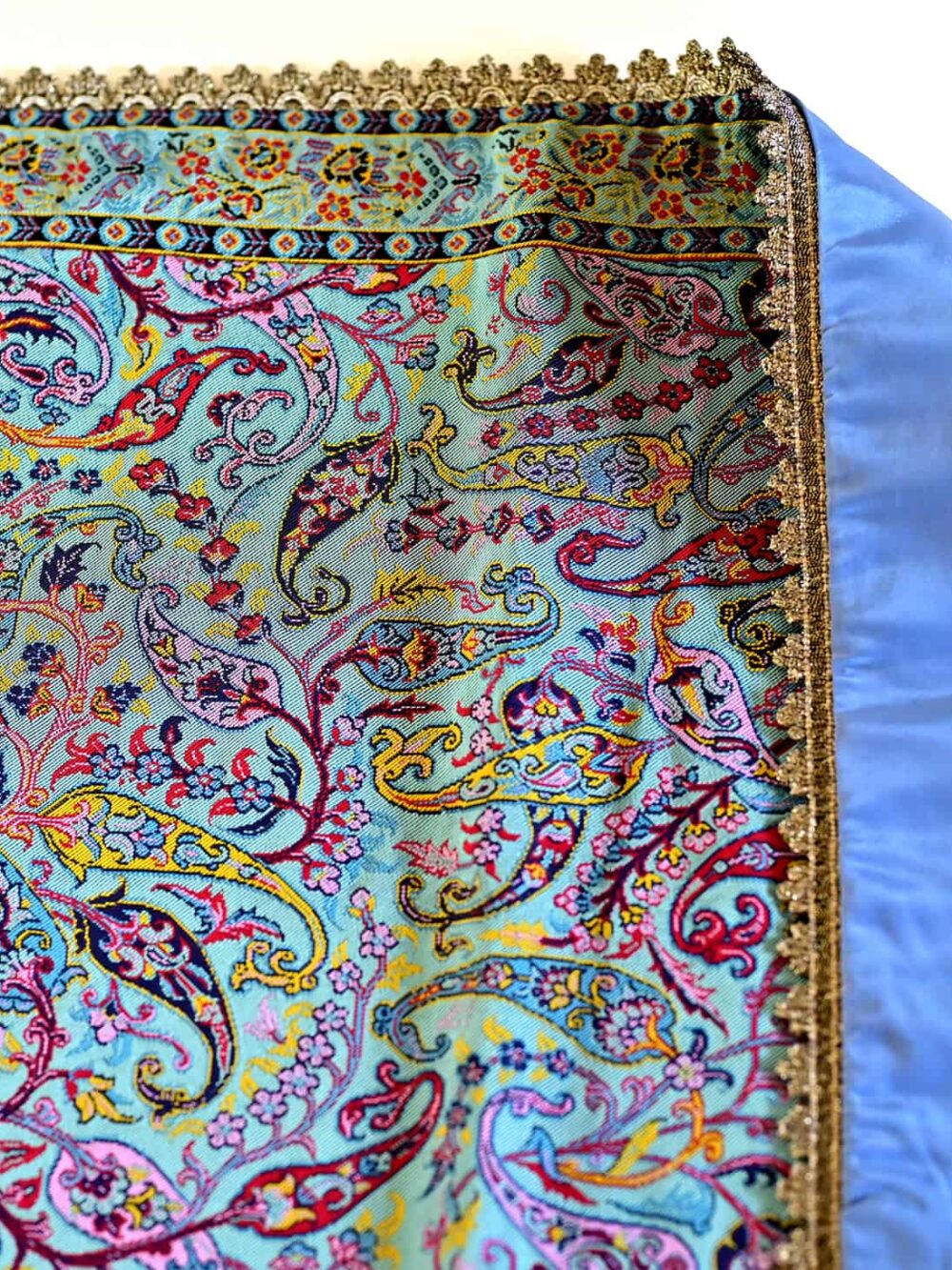 Turquoise Runner With Blue Satin
