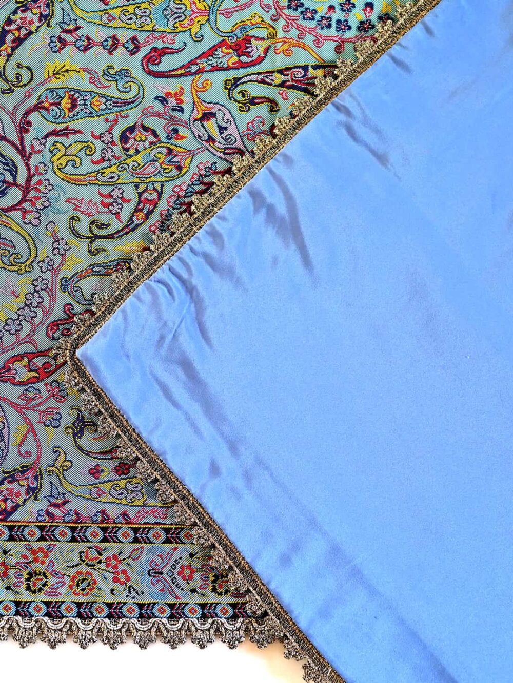Turquoise Runner With Blue Satin