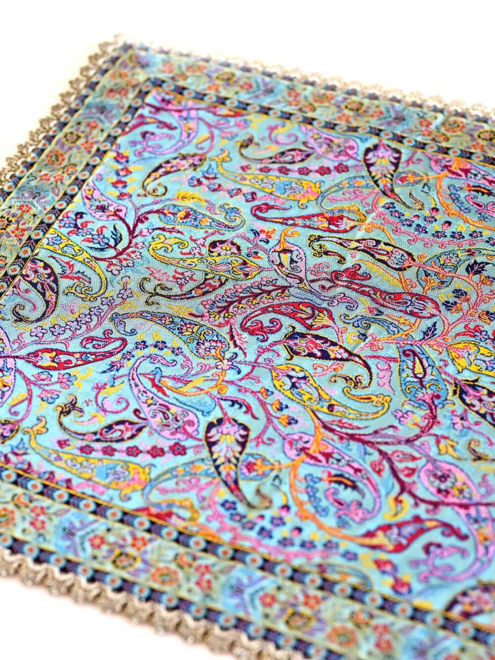 Turquoise Runner With Blue Satin