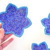 Enhance your home with this set of three Persian copper enamel  (Minakari) star dishes, hand-painted with intricate floral designs in vibrant blue,