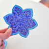 Enhance your home with this set of three Persian copper enamel  (Minakari) star dishes, hand-painted with intricate floral designs in vibrant blue,