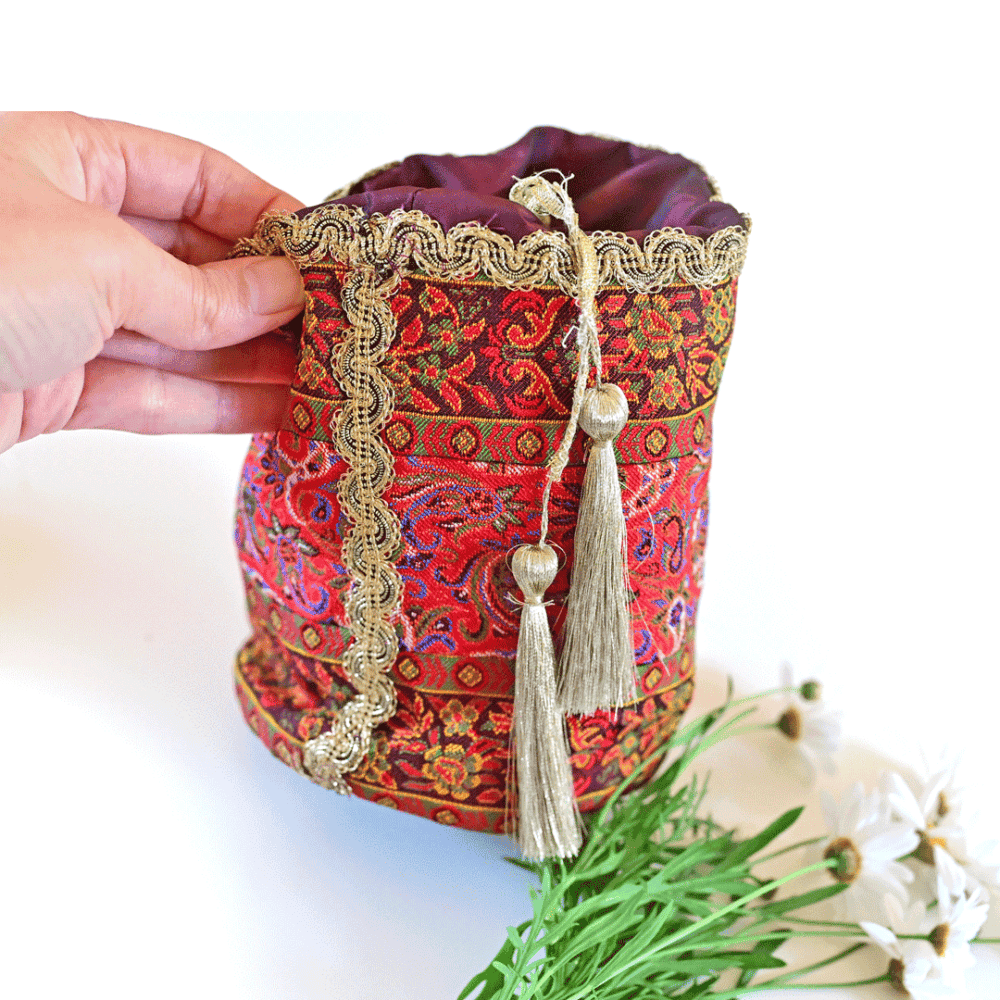 Persian Termeh Drawstring Pouch