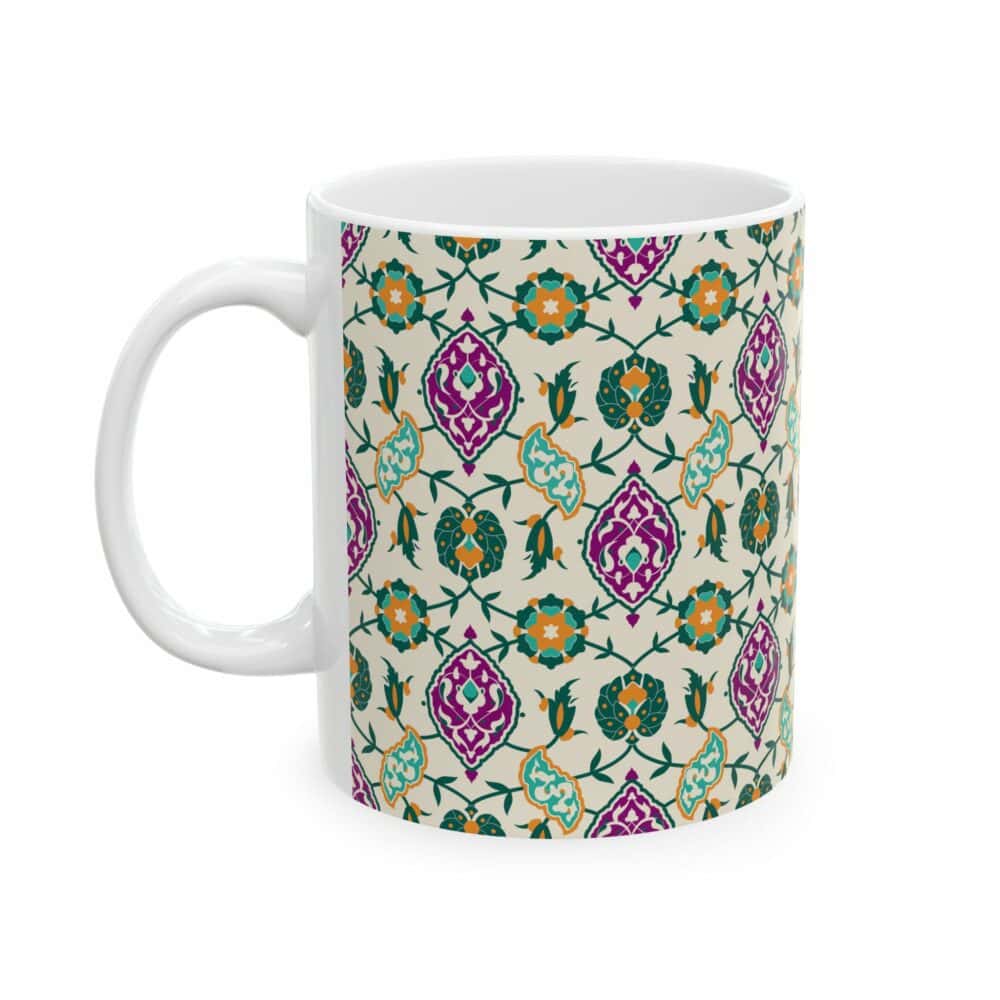 Beige and Green Mug