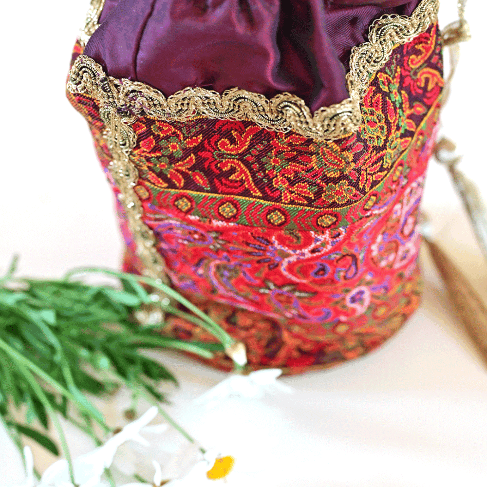 Persian Termeh Drawstring Pouch