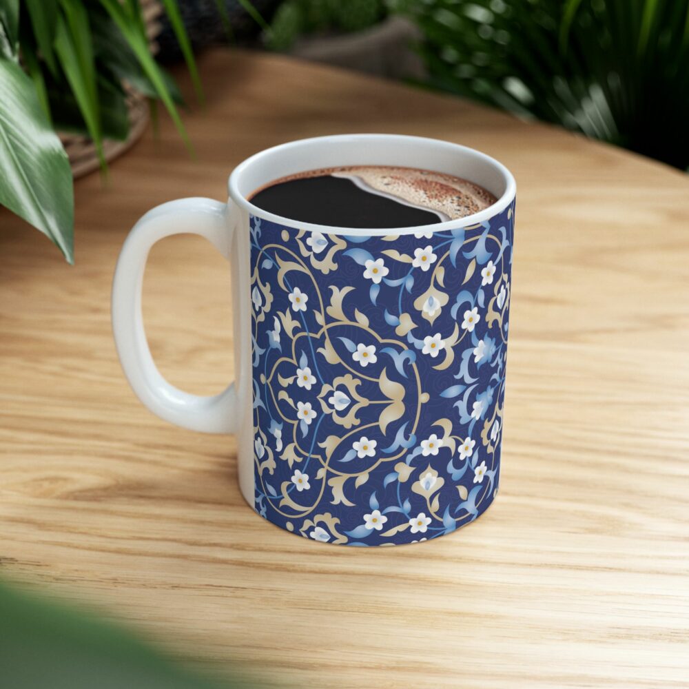 Mug - Persian Blue Floral Design 11oz