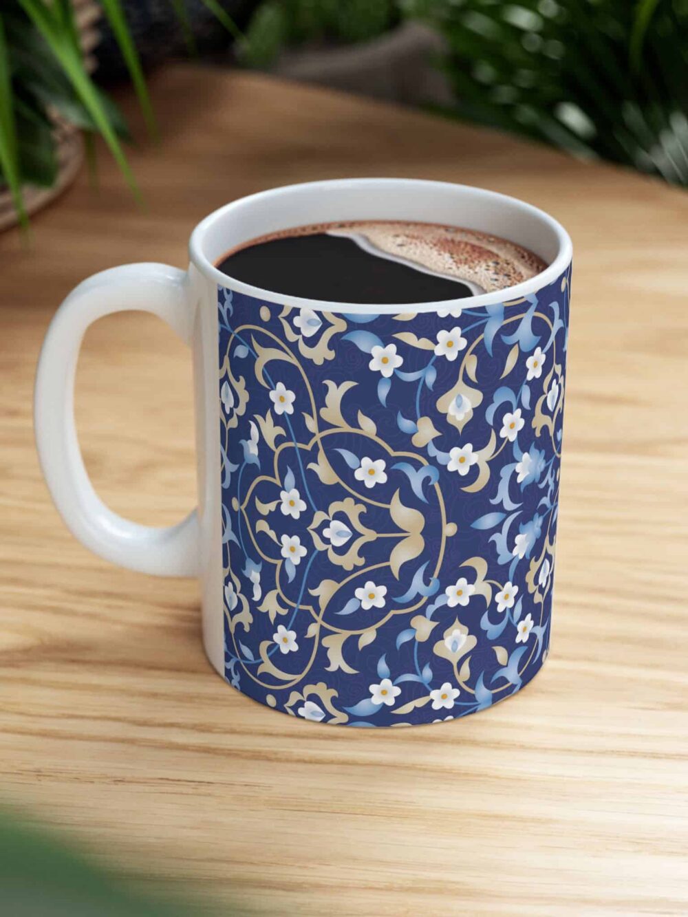 Mug - Persian Blue Floral Design 11oz