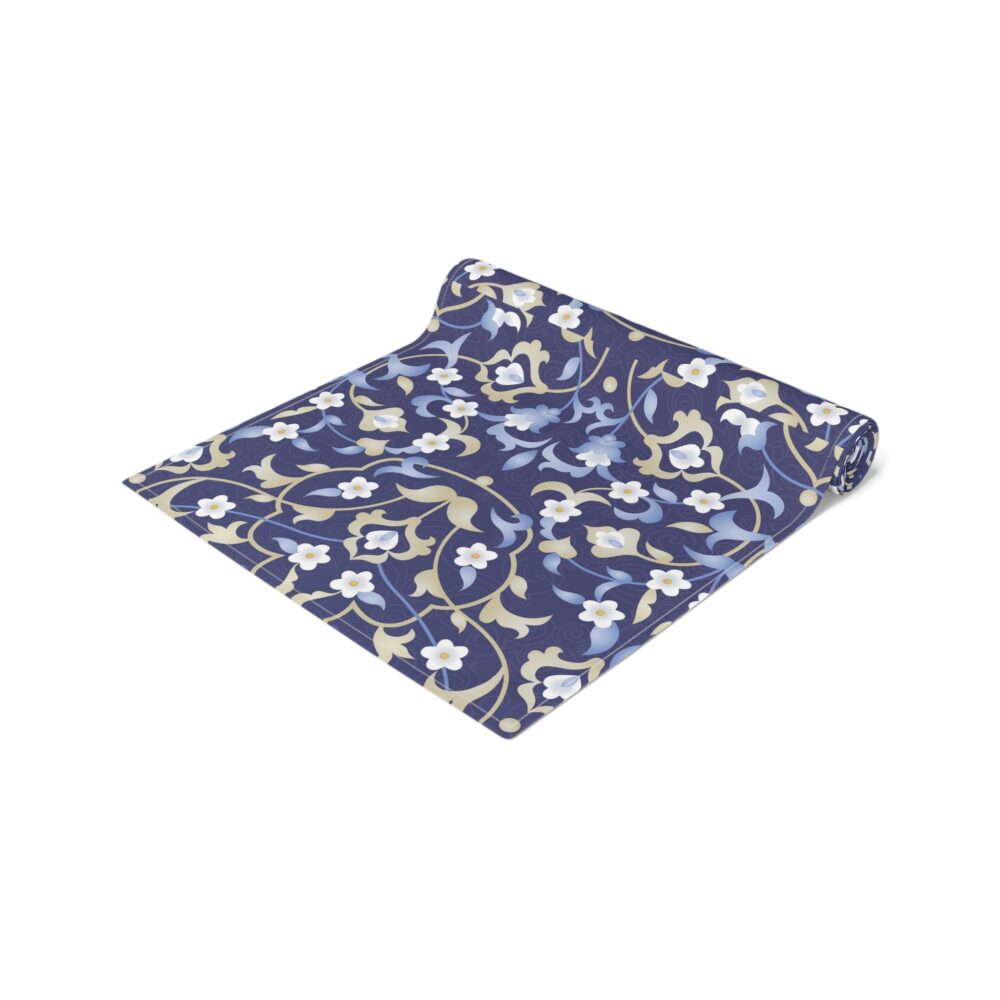 Table Runner (Cotton) - Navy Persian Floral