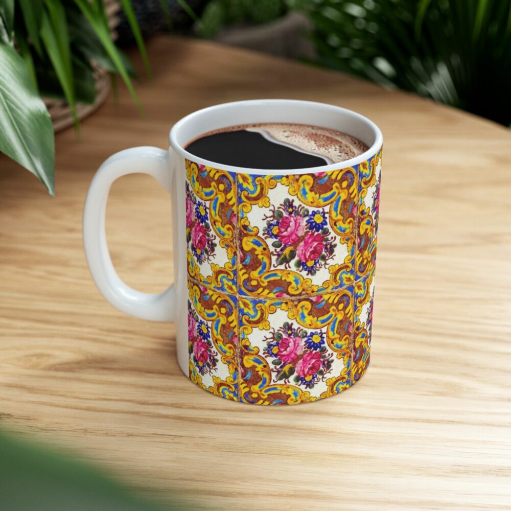 Floral Tile Design Mug