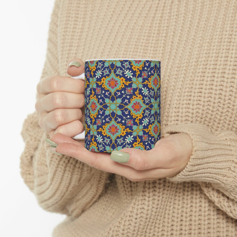 Navy Persian Design Ceramic Mug