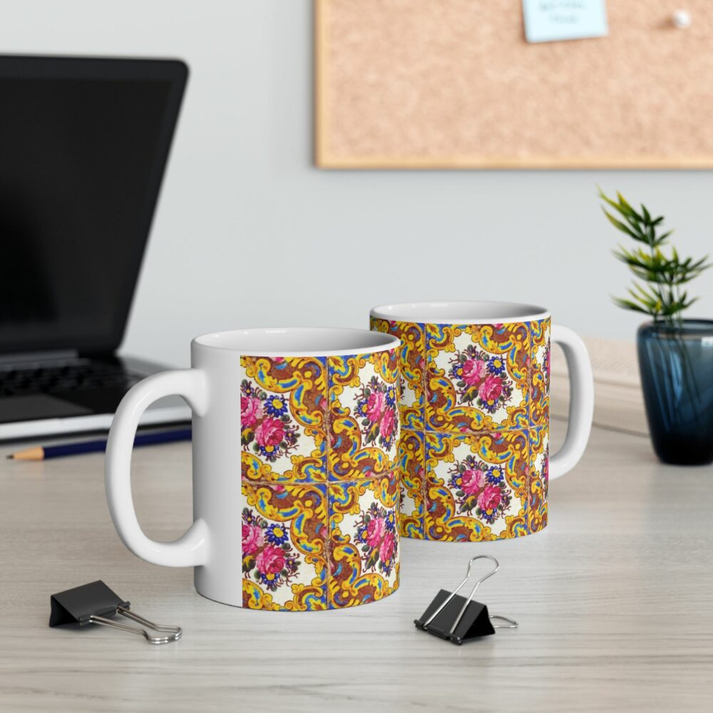 Floral Tile Design Mug