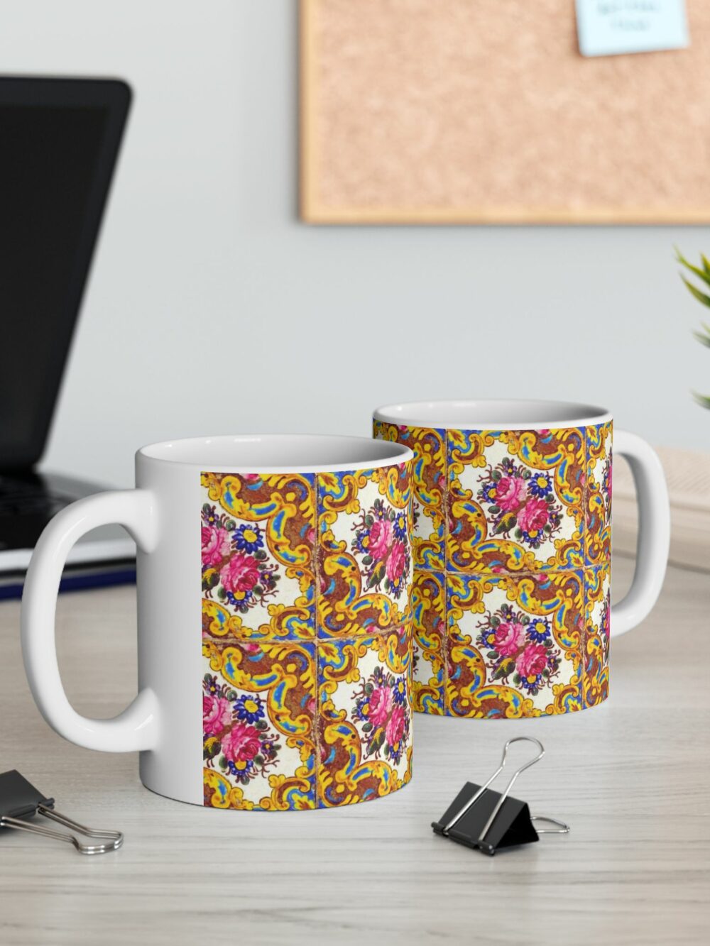 Floral Tile Design Mug