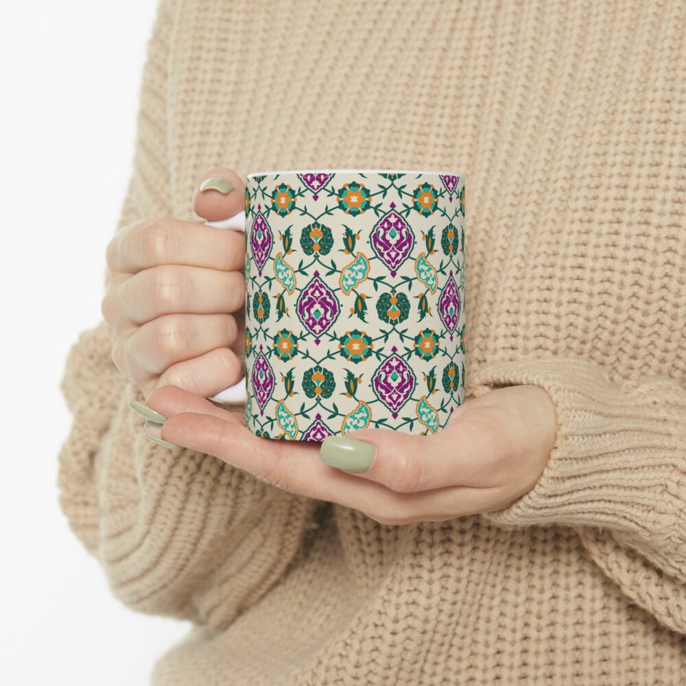 Beige and Green Mug