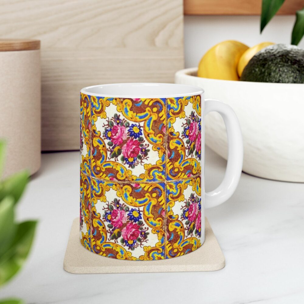 Floral Tile Design Mug