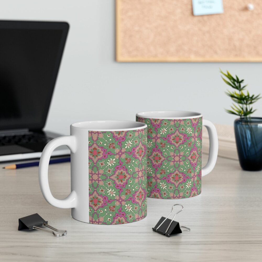 Mug - Green Persian Design