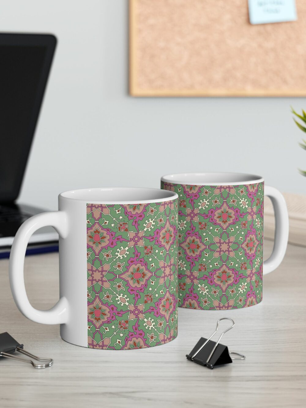 Mug - Green Persian Design
