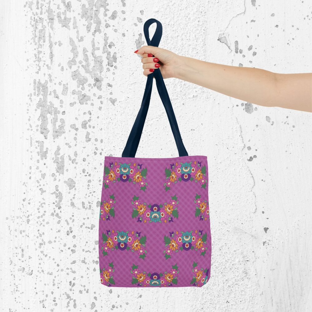 Tote Bag with Purple Garden Design