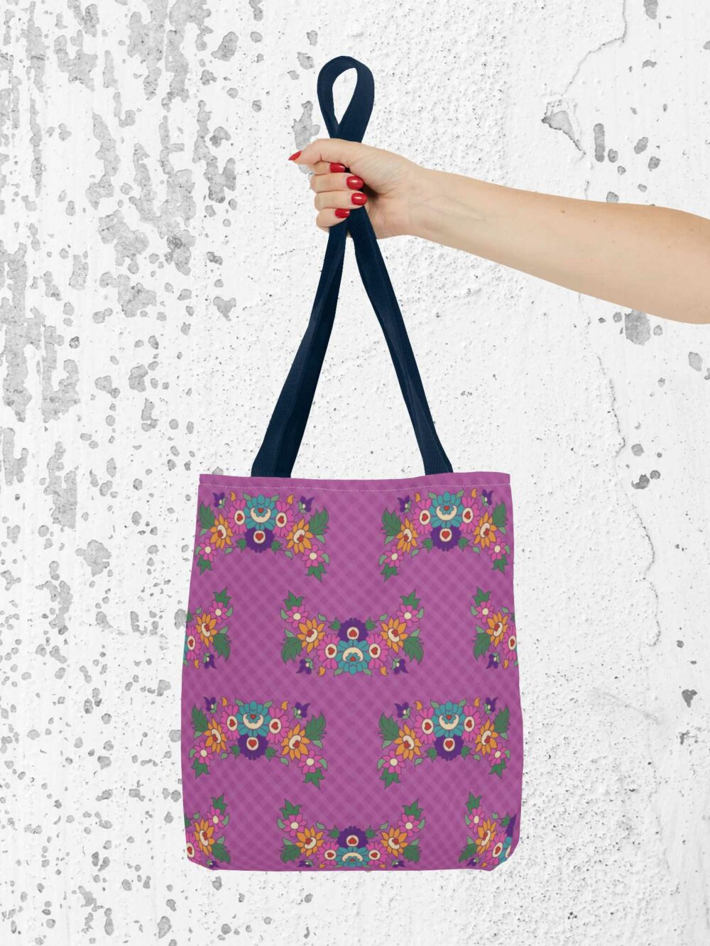 Tote Bag with Purple Garden Design